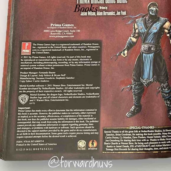 2011 Mortal Combat Kollector’s Edition PRIMA Official Game Guide - Picture 8 of 12